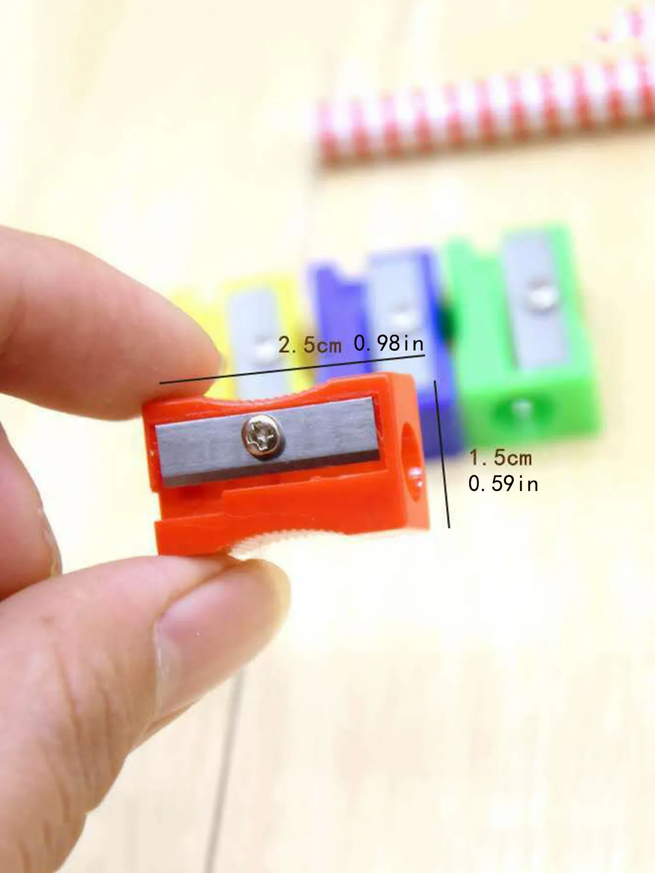 16pcs Mini Portable Practical Stationery Square Shaped Pencil Sharpener