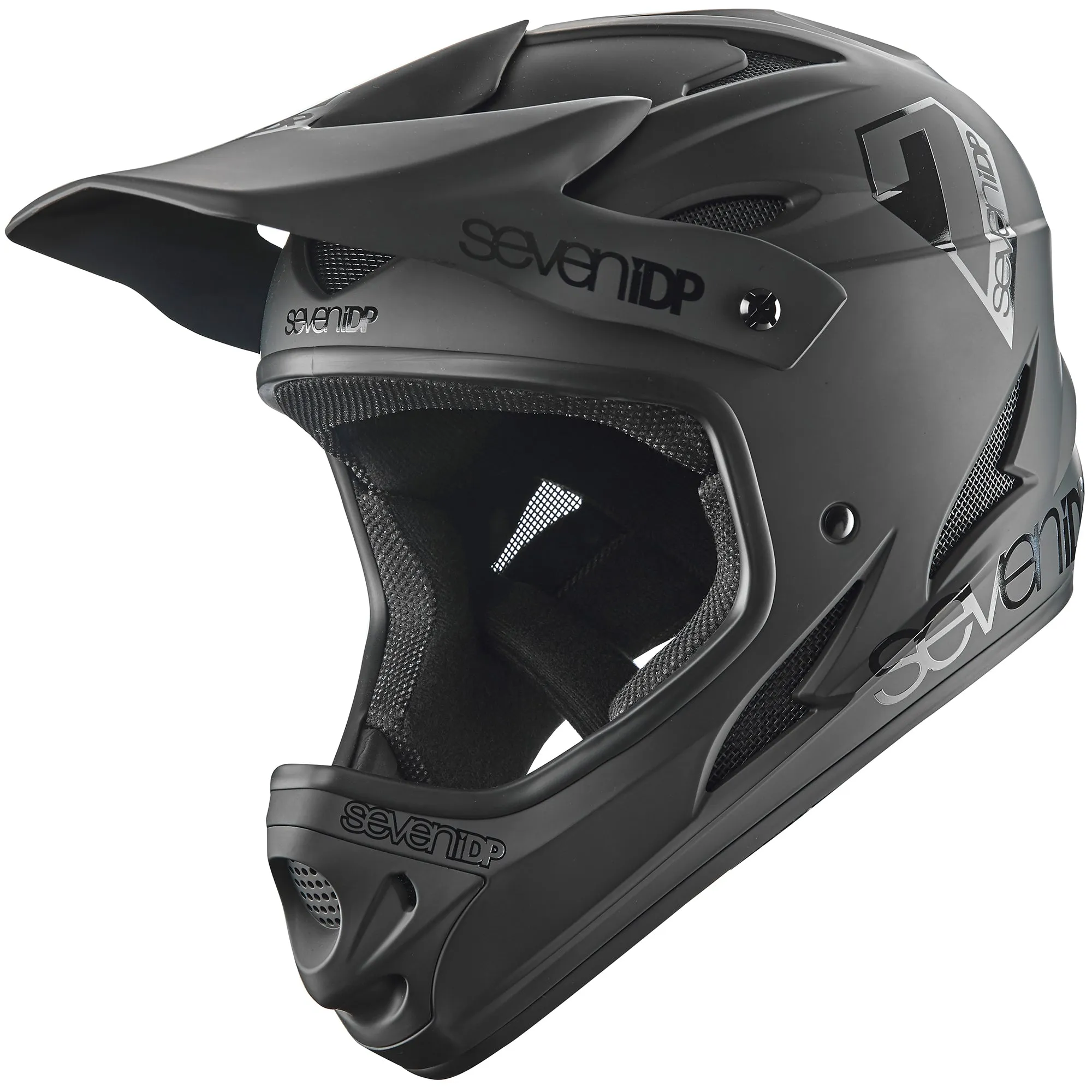 7 iDP M1 Full Face Helmet - Youth - Matt Black-Gloss Black