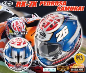 ARAI RX7X Full Face Motorcycle Helmet Pedrosa Samurai