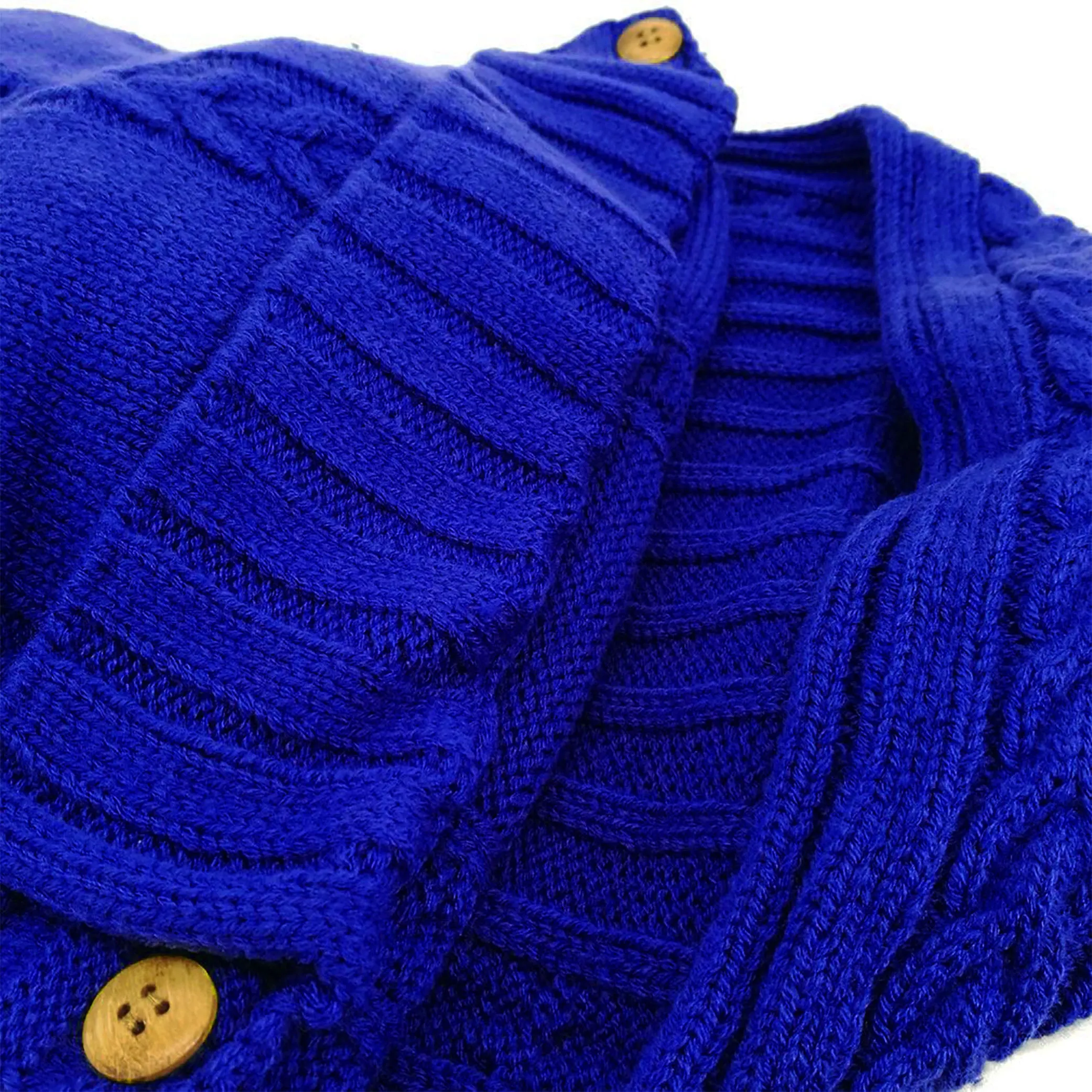 Babymoon Organic Knitted Woollen Swaddle Sleeping Bag | 0-3M  - Blue