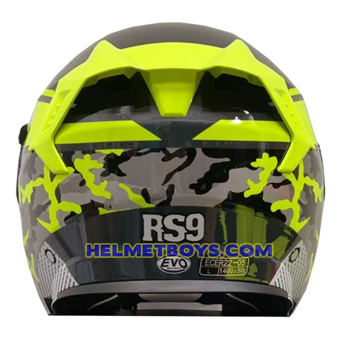 EVO RS9 Motorcycle Sunvisor Helmet Camo Fluo