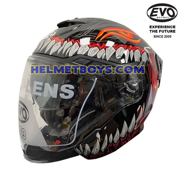 EVO RS9 Motorcycle Sunvisor Helmet DEMON JAW