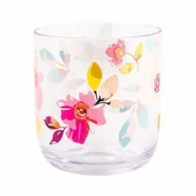 Gardenia Decorated Tumbler Clear