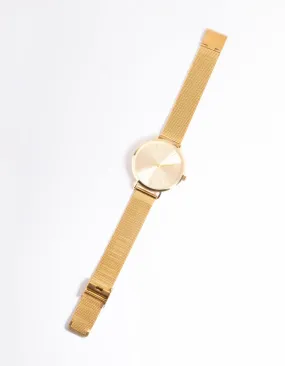 Gold Basic Face Mesh Watch