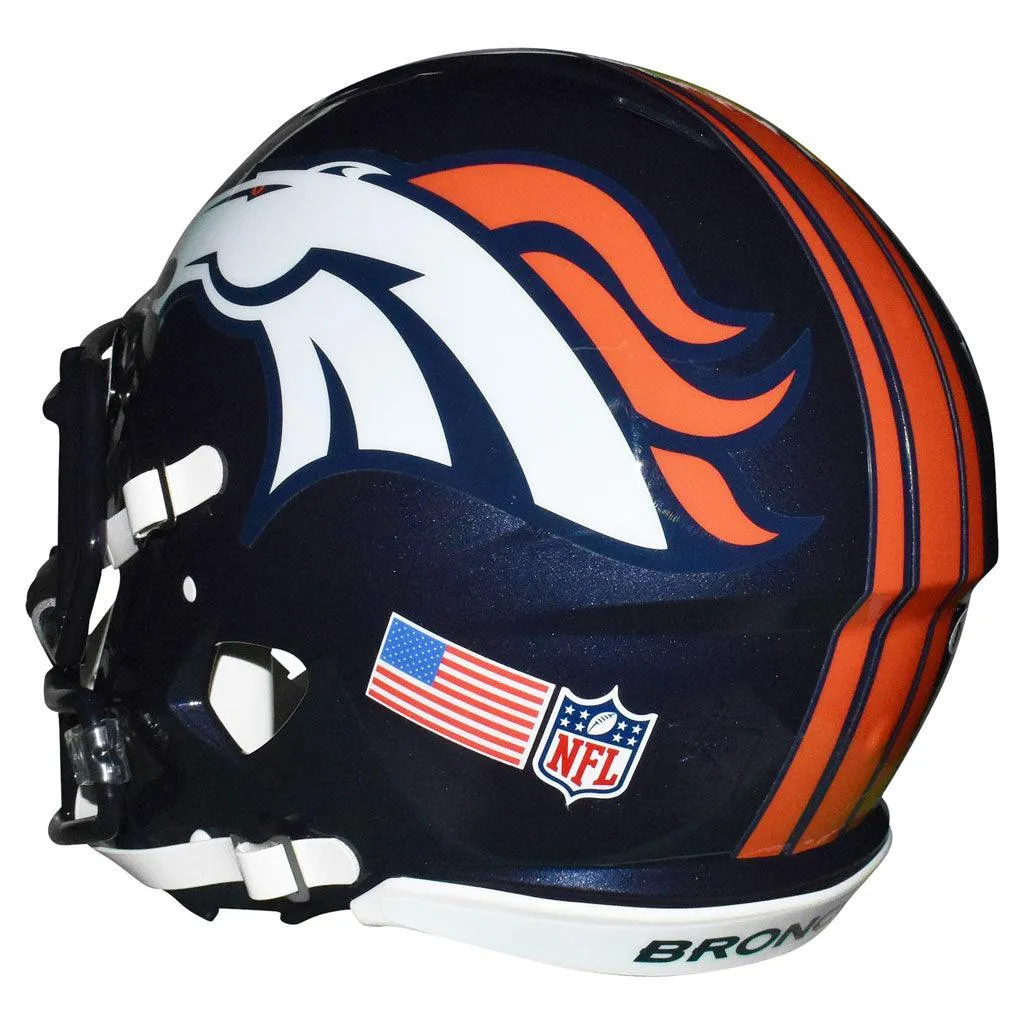 John Elway Signed Denver Broncos Authentic Speed Full-Size Blue Customized Football Helmet (Beckett)