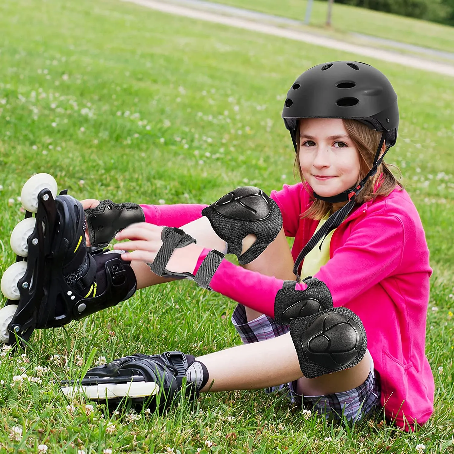 Kid Bike Helmet Knee Pads and Elbow Pads Set