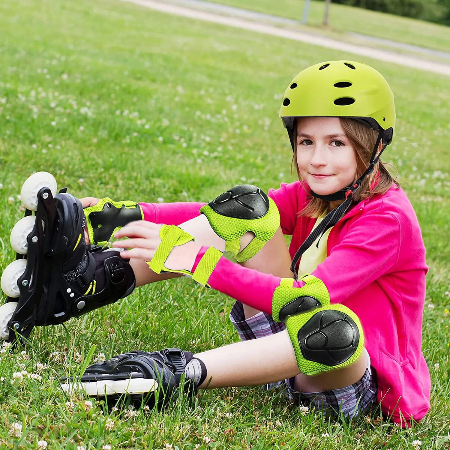 Kid Bike Helmet Knee Pads and Elbow Pads Set