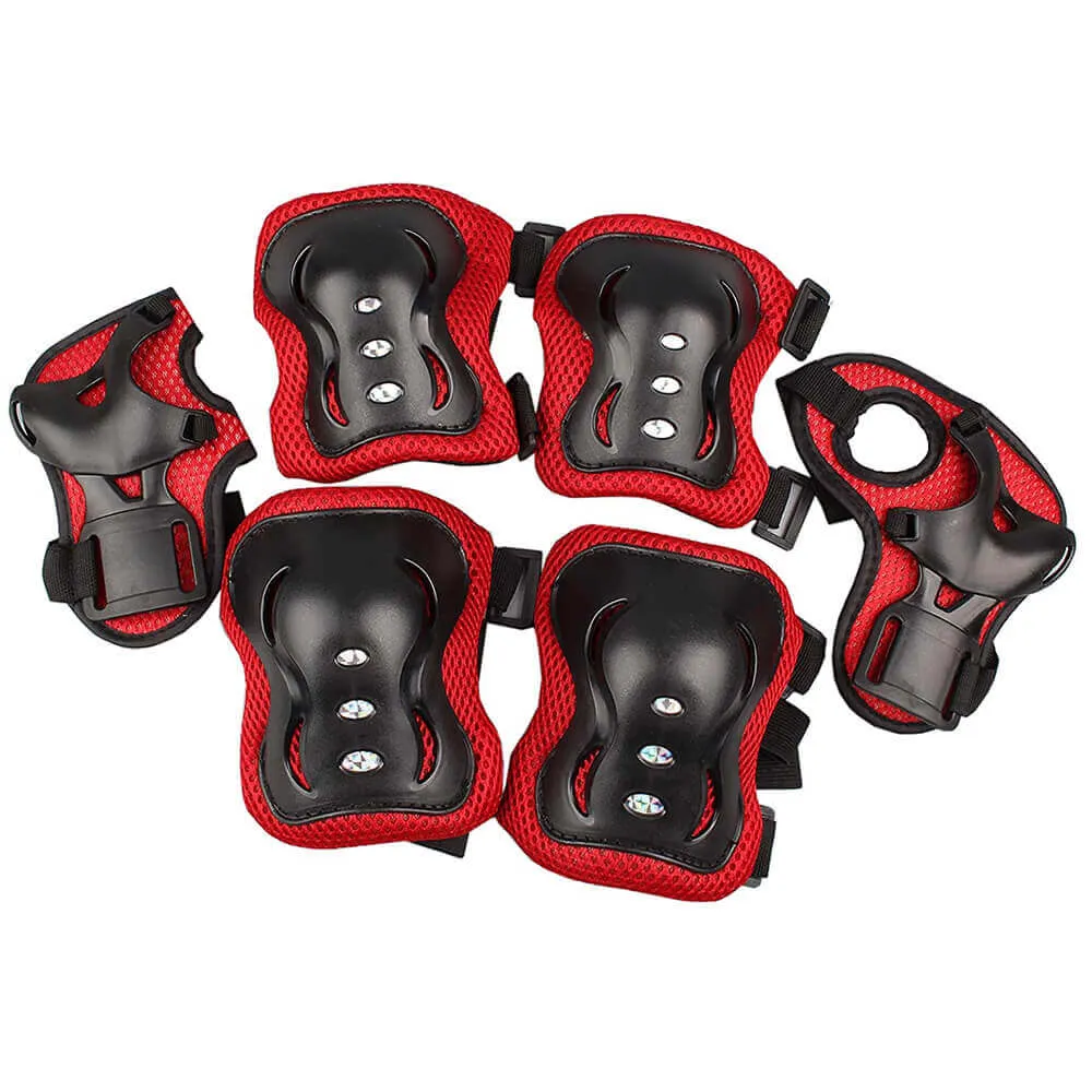 Kids Bicycle Helmet With 6pcs Knee Pads, Elbow Pads Wrist Guards