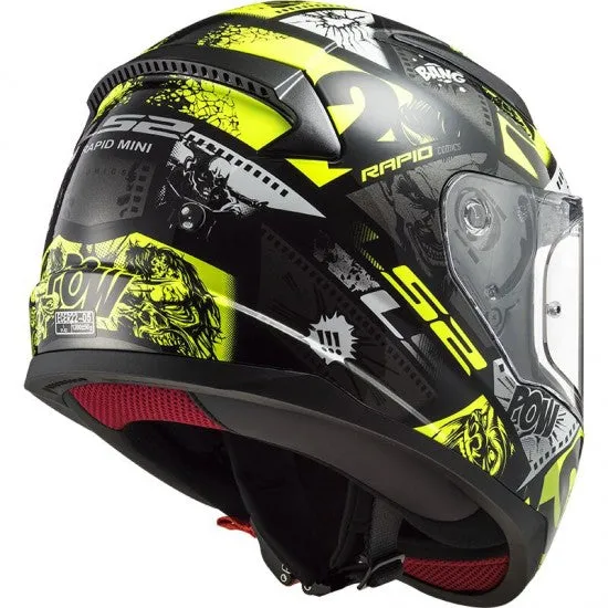 Ls2  - Ff353 Kidesful Face Motorcycle Helmet Vignette Black H-V Yellow