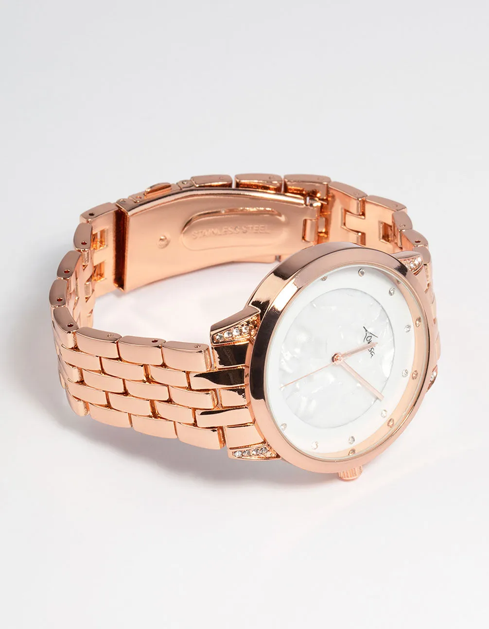 Rose Gold Diamante Marker Watch