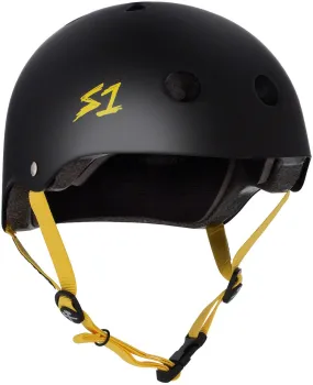 S1 Lifer Helmet - Black Matte/Yellow Straps