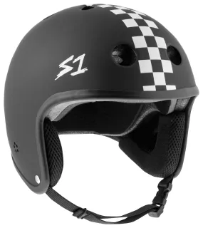 S1 Retro Lifer Helmet - Black Matte/White Checkers