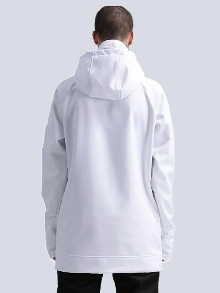 White Men & Women Snowboarding Hoodie